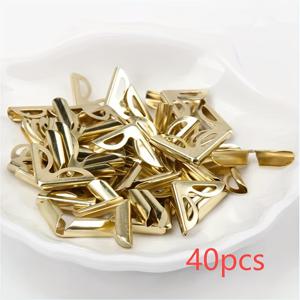 TEMU 40개 삼각형 금속 코너 보호대 - 앨범 및 노트북용, 방수, 철제 소재, 조립 불필요, 나무 상자 및 책 모서리용 장식적인 사면 보호