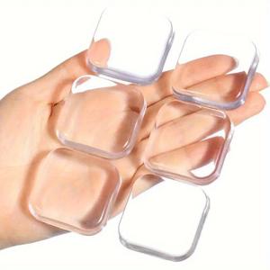 TEMU 6개 도어 스톱 벽 보호대 - 벽 스크린 도어 핸들 범퍼 보호대, 강력한 자가 접착, 부드럽고 투명한 홈 오피스 충격 흡수