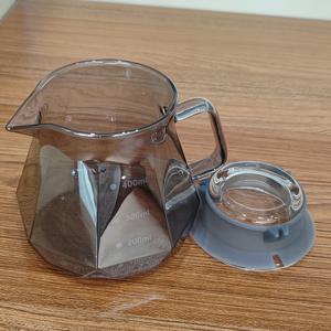 TEMU 그레이 내열 보로실리케이트 유리 커피포트 가족용 컷 커피 서버 농축 포트 600ml