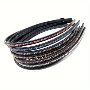 TEMU 여성용 좁고 물결 모양의 라인스톤 헤어밴드 6개 세트 (치아 포함), 패션 헤어 (색상 랜덤)