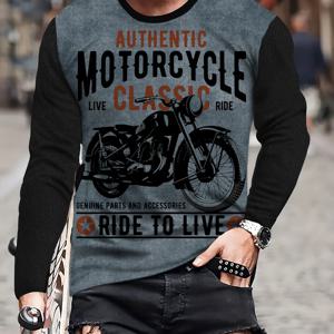 TEMU 남성용 클래식 레트로 쿨 디지털 프린트 티셔츠, 편안하고 부드럽고 통기성이 좋은 캐주얼하고 스포티한 긴팔 티. 모든 계절에 적합합니다.