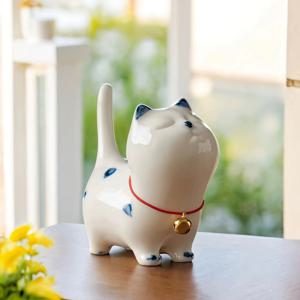 TEMU 1개 수제 중국 고양이 조각상 - 수제 미니어처 고양이 피규어, 차 펫, 펜 홀더, 북엔드용 - 수제 고양이 조각품