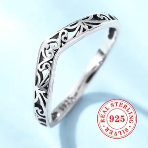 TEMU A 여성용 스타일리시하고 독특한 반지. S925 스테인리스 실버로 제작되었으며, 빈티지 플로럴 필리그리 디자인이 특징입니다. 캐주얼 웨어, 휴가, 파티에 완벽하며 기념일 선물로도 좋습니다.