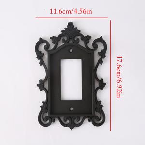 TEMU 고딕 스타일 스위치 플레이트 커버 1팩, 장식용 가정 및 사무실 벽판, 튼튼한 플라스틱, 예술적인 디자인, 할로윈 장식용 - 나사형 마운팅, 미완성 마감, 전기 필요 없음.