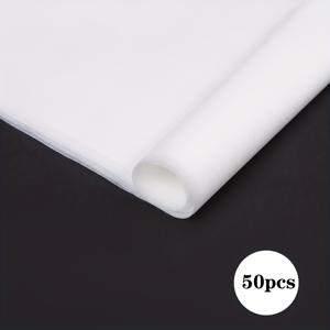 TEMU 꽃 추출용 방수 밀크 페이퍼 50장, 비직사 안감 꽃 포장지, 단색 선물 포장재