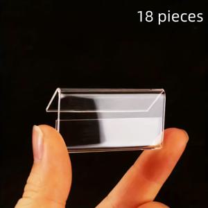 TEMU 식물 라벨용 투명 아크릴 L자 홀더 18개 세트 - 미니 가격표 및 명함 디스플레이에 적합, 크기: 2.36X1.57인치