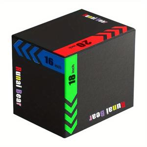 TEMU 삼합일 멀티펑셔널 점핑 박스 - 근력 및 피트니스 트레이닝, 다기능 운동기구 - 바운싱 트레이너, 소프트 피트니스 점핑 박스