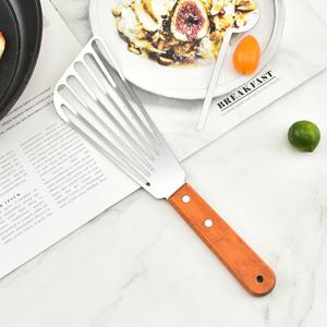 TEMU 대형 스테인리스 스틸 프라이팬 스패출라, 주방 스테이크 및 계란에 적합 - 미끄럼 방지, - 가정용 주방 및 레스토랑 사용에 완벽