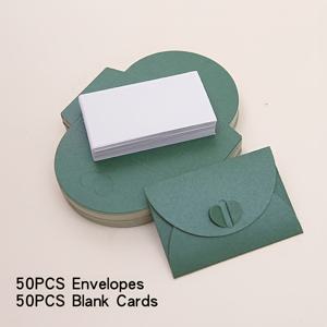 TEMU 100개, 50개 작은 봉투와 50개 빈 카드, 진주 하드 미니 봉투, 수제 빈 카드 축복 카드, 결혼식, 생일, 파티, 발렌타인데이, 크리스마스 초대장에 적합