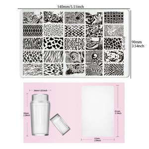 TEMU 1세트 스네이크 릴리 웹 네일 스탬핑 플레이트 라인 프린팅 스텐실 네일 스탬프 템플릿 네일 아트 도구 세트