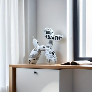 TEMU 귀여운 빈티지 스타일의 풍선 강아지 피규어 1개, 집 장식에 완벽 - 아트, 테이블 장식품, 데이 선물, 봄 장식