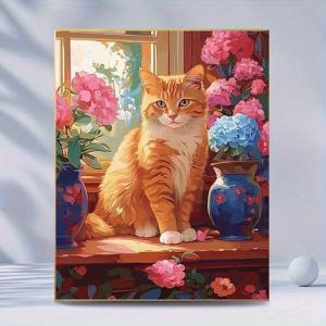 TEMU 1개 30*40cm/11.8*15.8인치, 동물 무늬, 침실 거실 장식용 캔버스 유화 완전 드릴 라운드 도구 키트 포함, 공예 벽 예술, 성인 초보자를 위한 전체 드릴 말 장인의 작품, 액자 없는 홈 월 선물 세트, 라인스톤 그림 및 사진 DIY 키트