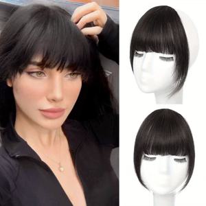 TEMU 리얼 휴먼 헤어 10인치 내추럴 3D 에어리 뱅 레이스 프론트 가발 피스 - 핸드 위븐 통기성 레이스 헤어 익스텐션, 숏 헤어라인용, 인스턴트 볼륨 & 밀도, 무봉제 접착식