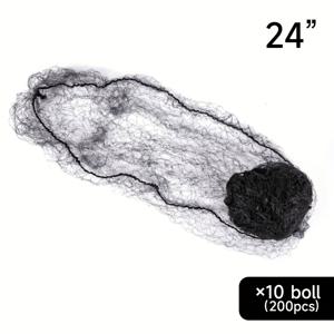 TEMU 200개가 넘는 가장 큰 블랙 나일론 헤어넷, 부드러운 탄성 라인으로, 헤어 익스텐션 및 짜임 모자에 적합합니다 (20개씩).