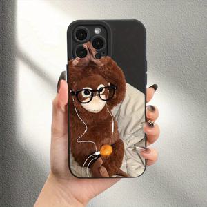 TEMU 폰케이스: 안경을 쓴 레드 고릴라 패턴 UV 프린팅 폰커버 360도 풀 보호 아이폰 11 12 13 프로 맥스 XR X/XS 7 8 플러스 SE 스마트폰 최고의 선물 생일선물 남녀공용