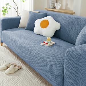 TEMU 쿠션 커버가 포함된 원피스 텍스처 자카드 소파 커버, 탄성 있는 전체 커버, 사계절 사용 가능, 탈착식 및 세탁 가능, 고양이 스크래치 방지, 먼지 보호 기능, 거실, 침실의 소파 장식에 적합