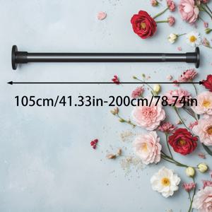 TEMU 1개 FEPK 무드릴 헤비듀티 텐션 로드 - 내장형 스프링 조절 가능, 샤워 커튼 로드, 블라인드, 창문 커튼, 옷장 폴, 문 커튼 바, 욕실 건조 폴, 로만 롤러 쉬어용 (드릴 필요 없음)|커튼봉|샤워커튼