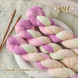 TEMU 손으로 염색된 실크 실 팩 3개, 컬러드 스레드, 중간 얇은 실, 사계절 직조용, 후크 숄, 니트 스웨터 제작, 수공예 등