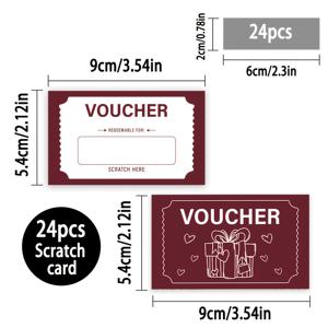 TEMU 24개입 사랑 쿠폰 스크래치 카드 | , 로또, 게임, 생일, 휴일 선물 카드, TLENPO 용지 재질