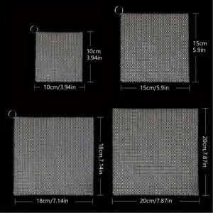 TEMU 304 스테인리스 스틸 와이어 행주, 스틸 와이어 스크러빙 클로스, 스테인리스 대체 논스틱 오일 행주, 주방용품, 청소 도구