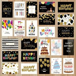 TEMU 감사절 생일과 같은 행사를 위한 빈 디자인의 봉투와 스티커가 포함된 독특한 생일 카드 24장 세트. 남성, 여성, 친구 및 가족에게 적합