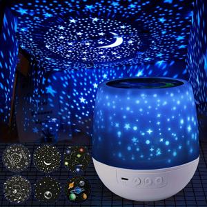 TEMU 1개 꿈을 꾸는 회전 별 프로젝션 램프 침실 아기 수면 도우미 별이 빛나는 밤의 조명