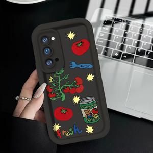 TEMU 삼성 갤럭시 S25 S24 S23 S22 S21 S20 FE 울트라 플러스 4G 37G와 호환되는 추상 토마토 패턴 휴대폰 케이스, 드롭을 위한 부드러운 TPU 뒷커버