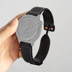 TEMU 삼성 4/5/6/7/클래식 및 화웨이 워치 GT2/Pro 호환 자석 PU 가죽 워치 밴드, 20mm/22mm 자석 버클 스트랩, 기어 S3/액티브 2 스마트워치 액세서리 호환