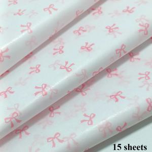 TEMU 로맨틱 핑크 리본 패턴 선물 포장 티슈 15/30매, 선물 장식, 꽃다발 포장, 선물 상자 안감, 선물 상자 충전재 등에 적합한 장식용 얇은 종이, 발렌타인데이, 어버이날 등 다양한 행사에 이상적