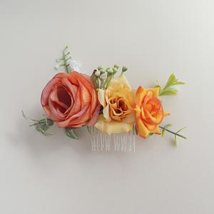 TEMU 1개 리얼리스틱 장미 꽃 헤어 슬라이드 콤 - 패브릭 웨딩 브라이덜 헤어 액세서리, 슬라이드 부착식, 브라이즈메이드, 꽃, 프롬, 퀸세아네라, 여성용 헤어, 6월 축제/발렌타인데이/어버이날/졸업식용