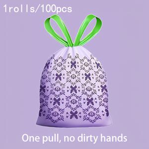 TEMU 1롤/100개입 누수 방지, 튼튼하고 냄새 없는 다양한 색상의 플라스틱 쓰레기 봉투 - 주방, 욕실, 침실 및 야외에 적합