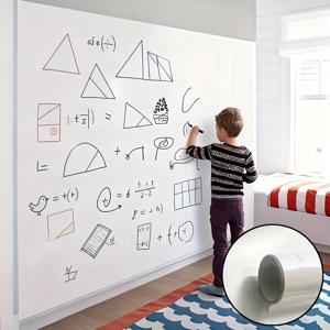 TEMU 접착제 없이 사용할 수 있는 정전기 흡착식 화이트보드 벽 스티커 롤. 거실, 침실, 사무실 및 교육 공간에 적합하며 지울 수 있습니다.