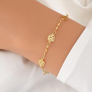 TEMU 여성용 세련된 손목시계, 로즈 플라워 브레이슬릿, 금색 핏, 매일 착용하거나 특별한 기회에 적합, 데이 선물 아이디어, 매일 세련된 스타일|세련된 손목시계|내구성 있는 링크 체인, 로즈 브레이슬릿