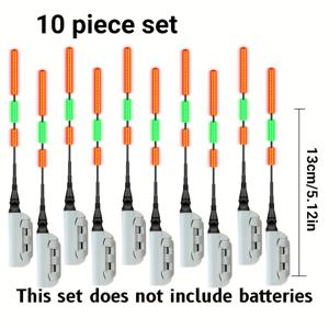 TEMU 해양 및 해안 낚시용 초밝은 10개 세트 낚시 플러시 라이트, 배터리 미포함