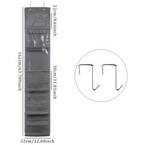 TEMU 6포켓이 달린 문걸이형 정리함 1팩 - 내구성 있는 플라스틱 방진 수납용 핸드백, 타월, 스카프, 우산 보관 - 침실, 욕실, 현관 공간 절약 벽부착 옷장