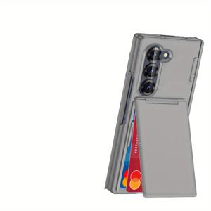 TEMU 폰 케이스 - 갤럭시 Z 폴드 6 폴더블 폰용 케이스, 내장 스탠드 및 지갑 카드 슬롯 기능, 다기능 3-in-1 폰 케이스