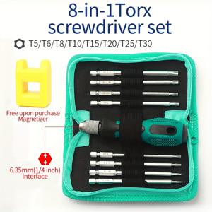 TEMU 교체 가능한 헤드가 있는 조합 플럼 블로섬 스크루드라이버 세트, 고강도 S2 스틸 재질, 강력한 자석 스크루드라이버 세트, 설치 및 유지보수용 일반 세트, 필립스 헤드 스크루드라이버, 플랫 헤드 스크루드라이버, 산업용 스크루드라이버 세트