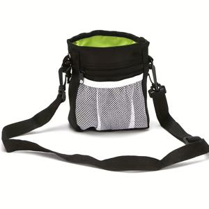 TEMU 1개 핸즈프리 강아지 트레이닝 허리팩 - 내구성 있는 폴리에스터 펫 간식 파우치, 조절 가능한 스트랩 및 안전한 지퍼 잠금장치, 야외 산책/하이킹/러닝용 (블랙/그레이/레드), 개 하이킹 장비