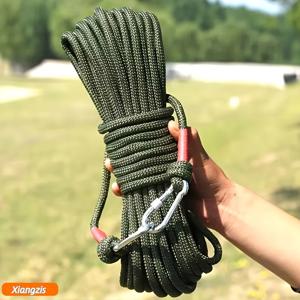 TEMU 20미터 야외 빨래 건조대 (메탈 후크 포함), 강력한 하중 지지력, 야외 로프, 야외 장비