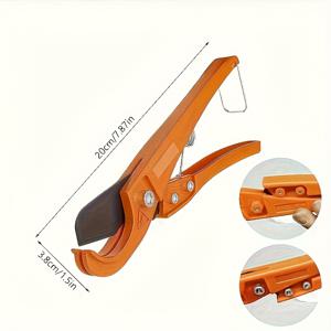 TEMU 1개 오렌지색 래칫 PVC 파이프 절단 도구 - 빠른 조절 톱니 메커니즘, PEX 및 플라스틱 파이프 정밀 절삭, 내구성 강한 산업용 디자인
