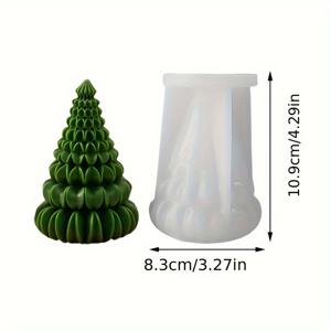 TEMU 크리스마스 트리 실리콘 몰드 - 계단식 디자인의 우아한 캔들 만들기용, 향초, 비누, 축제 장식 및 선물 제작에 적합 - 내구성 있고 세척이 쉬운 실리콘 홈 , 수제 선물용 실리콘 몰드, 공예 애호가를 위한 제품