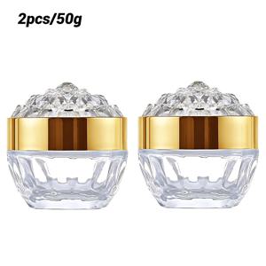 TEMU 50G 오프 뚜껑이 달린 두 개의 병 세트, 페이스 및 바디 크림 보관에 적합