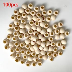 TEMU 100개 20mm 직경 목재 비즈, 10mm 대형 구멍 미완성 천연 목재 비즈, 직조 가랜드 공예 팔찌 펜던트 스페이서 비즈, 패턴 그리기용, 수제 DIY 주얼리 만들기