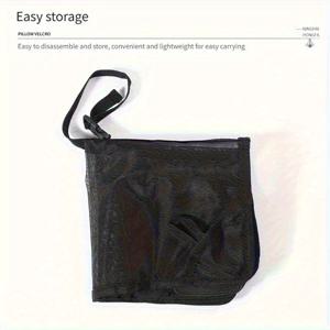 TEMU 캠핑 및 해변 의자용 초경량 방수 매트 - 찢어짐 방지, 접이식 지상 천, 검은색 프레임 & 베이지 패브릭, 14.96