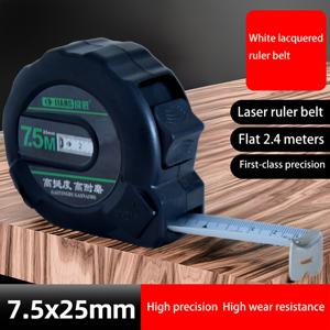 TEMU 신규 업그레이드 고정밀 스틸 줄자, 자동 감김 블랙 케이스 두꺼운 내마모성, 텍스처 그립, 조작 간편, 사무실 및 전문 측정에 적합 | 인체공학적 디자인 | 카본 스틸 벨트|줄자
