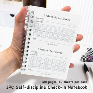 TEMU A6 스파이럴 습관 트래커 노트북, 31일 무일정 생산성 저널, 일상 루틴, 목표 설정 및 자기 훈련 플래너