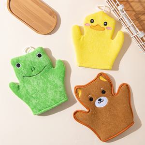 TEMU 카툰 세트: 목욕 장갑, 손 씻기 장갑, 핸드 퍼펫. 목욕 스펀지 타월 장갑, 성인용, 바디워시, 각질 제거