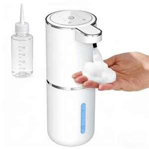 TEMU 스마트 & USB 충전식 배터리가 있는 무접촉 거품 비누 디스펜서 - 위생적인 터치리스 작동, 세제 용기 포함 수동 거품기, 사무실/욕실용, 플라스틱, 욕실 및 세탁실에 적합한 이상적인 선물