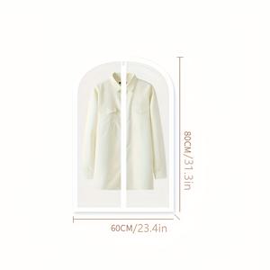 TEMU 5개 풀레인지 지퍼 의류 가방 - 먼지 방지 반투명 수트 커버, 지퍼 클로저가 있는 투명 행거 정리함, 내구성 있는 원단으로 정장, 셔츠 및 옷 보관용, 옷장 정리, 투명 디자인, 안전한 지퍼 잠금