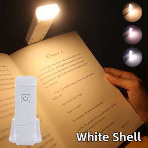 TEMU 새로운 미니 휴대용 접이식 독서등, USB 충전형 눈 보호 야간 독서 클립북 조명, 3가지 색상 및 밝기 조절 가능, 책 클립, 휴대 간편